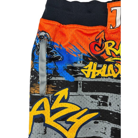 Crazy Handles Kids Youth Athletic Shorts  Size M  Colorful Graffiti Print  Artsy - Picture 4 of 6